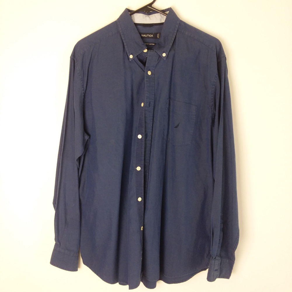 Nautica Men's Sz L Long Sleeve Button Down Shirt